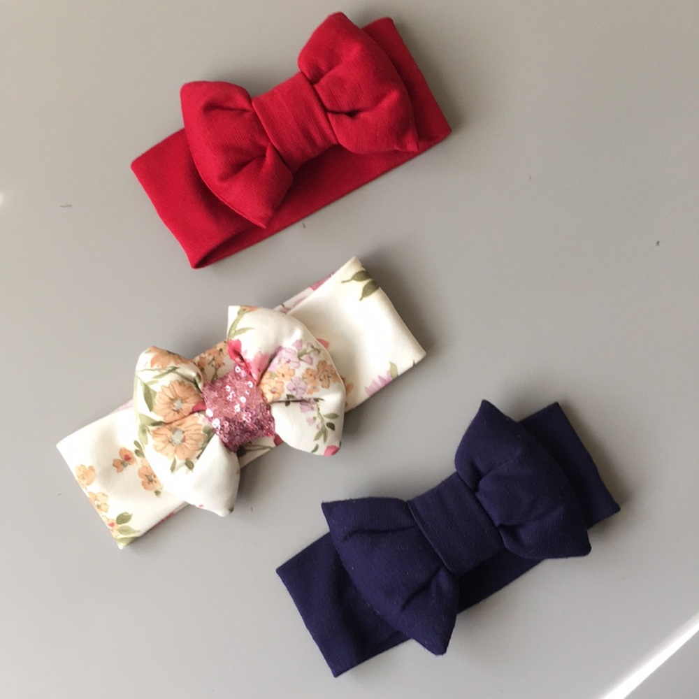 3 Cute Baby Bow Headbands 👶👧